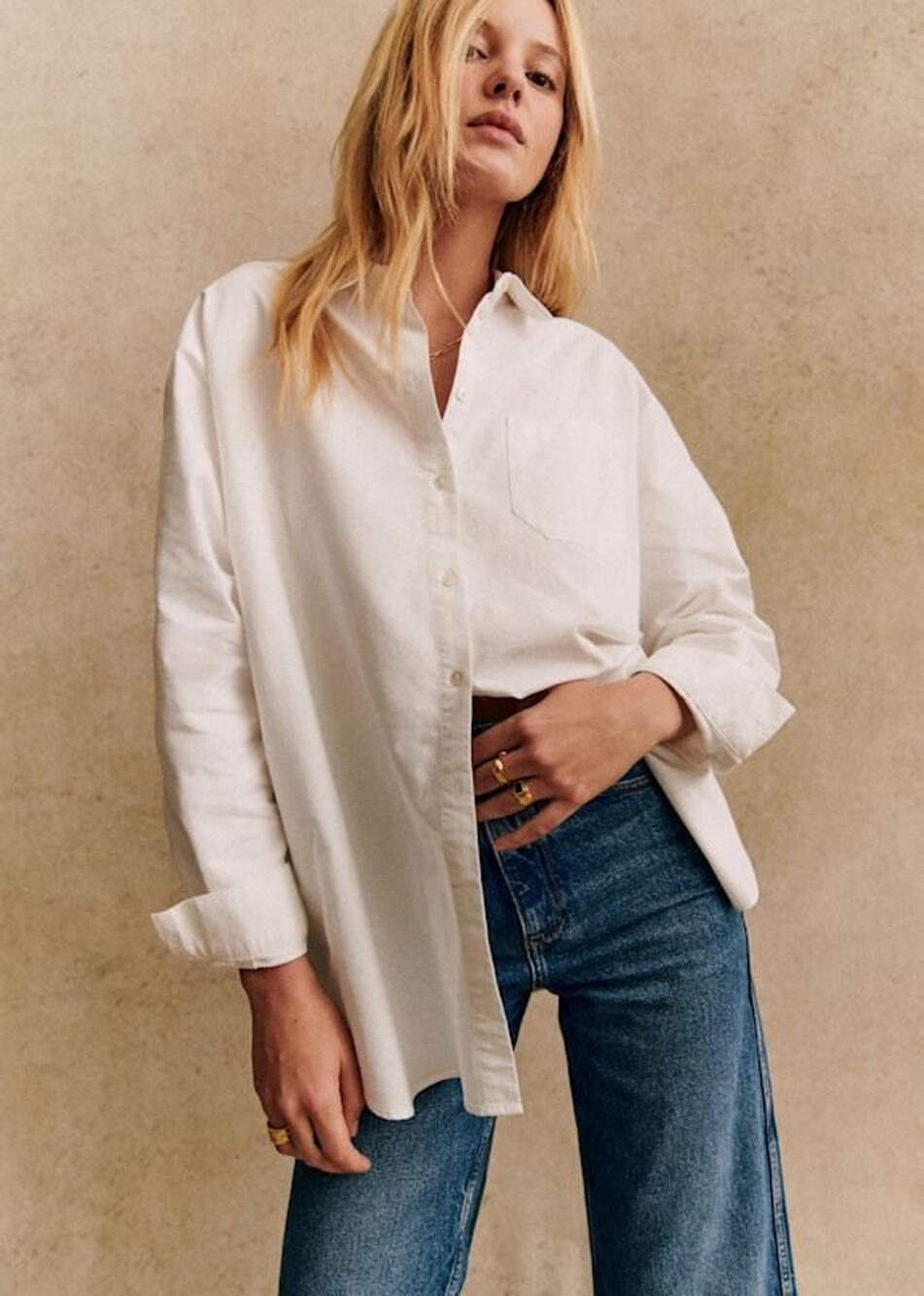 Sézane Max Button-Up Long Sleeves Shirt - 32